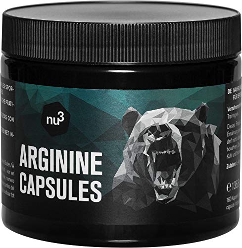 L-Arginina 160 cápsulas de nu3 – Comprimidos con 2200 mg - Dosis pura diaria controlada – Amino semi esencial para atletas de alto rendimiento – Mejora la masa muscular – Suplemento vegano