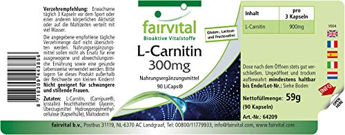 L-Carnitina 300mg - VEGANA - Carnipure líquida encapsulada - Dosis elevada - Ayuda en la pérdida de peso - 90 Cápsulas - Calidad Alemana