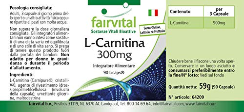 L-Carnitina 300mg - VEGANA - Carnipure líquida encapsulada - Dosis elevada - Ayuda en la pérdida de peso - 90 Cápsulas - Calidad Alemana L-Carnitina 300mg - VEGANA - Carnipure líquida encapsulada - Dosis elevada - Ayuda en la pérdida de peso - 90 Cápsulas - Calidad Alemana