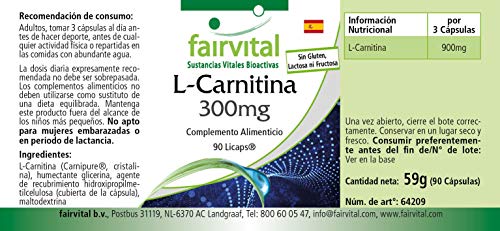L-Carnitina 300mg - VEGANA - Carnipure líquida encapsulada - Dosis elevada - Ayuda en la pérdida de peso - 90 Cápsulas - Calidad Alemana L-Carnitina 300mg - VEGANA - Carnipure líquida encapsulada - Dosis elevada - Ayuda en la pérdida de peso - 90 Cápsulas - Calidad Alemana