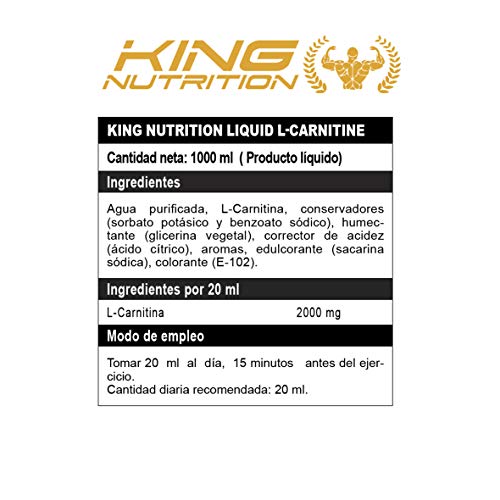 L-CARNITINE LIQUID 1litro Limon King Nutriton carnitina liquida quemagrasas