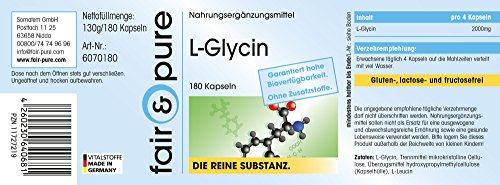 L-Glicina 500mg - Pura y Vegana - 180 Cápsulas L-Glicina 500mg - Pura y Vegana - 180 Cápsulas