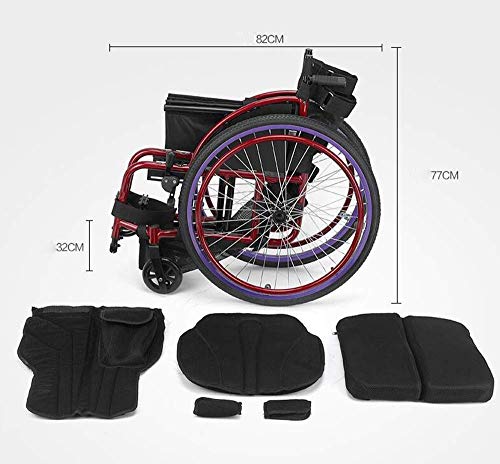 L-WSWS Sillas de ruedas, Silla de rehabilitación médica, silla de ruedas, sillas de ruedas Sport Tipo 13Kg portátil silla de ruedas plegable de transporte ergonómica del asiento 100Kg de carga del coj