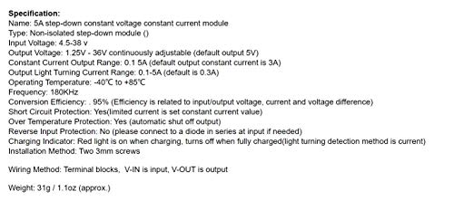 L-Yune,bolt 1pc DC-DC tensión de Paso de Down Power Supply CV Módulo no aislada-Step-Down Constant módulo de tensión 5A DC estabilizador del Voltaje Regulador