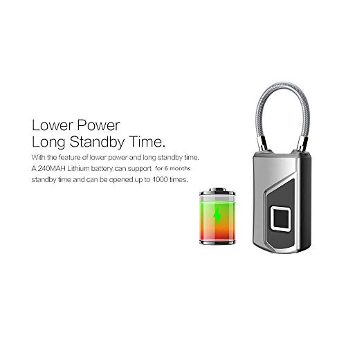 L1 + Smart Lock con aplicación inalámbrica Candado con huella digital Toque seguro y confiable Menor consumo de energía Tiempo de espera prolongado Equipaje con huella digital