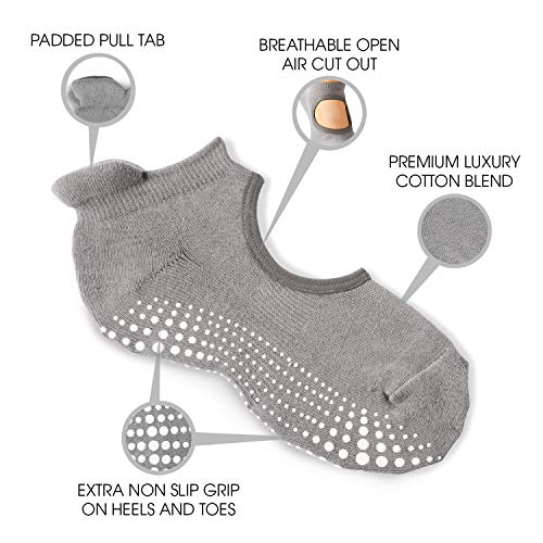 LA Active Calcetines Antideslizantes - 1 Par - Para Yoga Pilates Ballet Barre Mujer Hombre - Ballet (Gris, 37-40 EU) LA Active Calcetines Antideslizantes - 1 Par - Para Yoga Pilates Ballet Barre Mujer Hombre - Ballet (Gris, 37-40 EU)