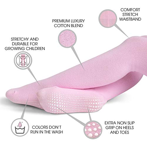LA Active Polainas Antideslizantes Agarre - 3 Pares - Bebé Niña Infantil Recién Nacido - Algodón (Rosa/Blanco/Negro, 3-6 Meses) LA Active Polainas Antideslizantes Agarre - 3 Pares - Bebé Niña Infantil Recién Nacido - Algodón (Rosa/Blanco/Negro, 3-6 Meses)