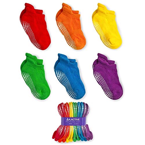 LA Active Tobillera Calcetines Antideslizantes - 6 Pares - para Bebé Niños Niñas Infantil Recién Nacido (Arco Iris, 12-36 Meses) LA Active Tobillera Calcetines Antideslizantes - 6 Pares - para Bebé Niños Niñas Infantil Recién Nacido (Arco Iris, 12-36 Meses)