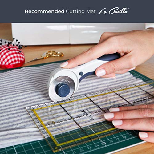 La Canilla Cutter Rotatorio Profesional de 45mm + 6 Cuchillas de para Cortar Telas de Costura, Manualidades, Patchwork Scrapbook y otros Materiales Cortador Circular Rotativo para Papel Kraft o Cuero