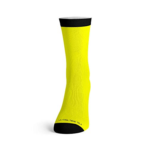 La Cosa Tiene Tela Calcetines Deportivos Transpirables, Termoregulador, Divertidos, Unisex, para deporte interior y exterior, ciclismo, crossfit, gimnasio, running, montaña. (M (36-40))