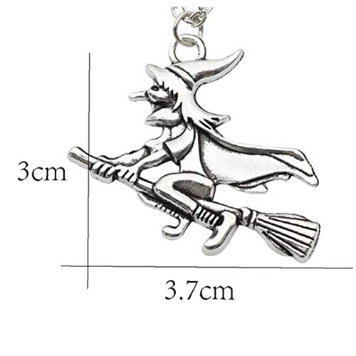 La decoración joyería del Anillo Asistente Llavero de la Bruja Riding Broom Clave