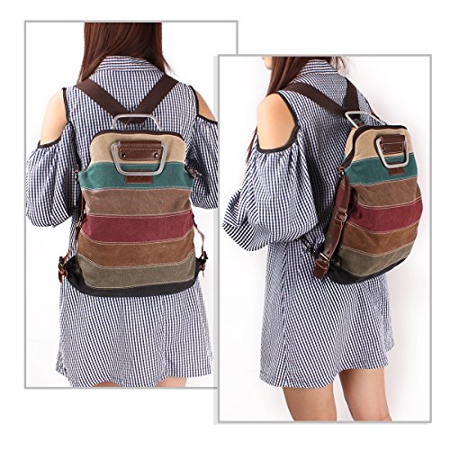 La Desire Mujeres Vintage Mochila Escolar Daypacks damas mochila casual bolso bolsos mochila Para el trabajo escolar vacaciones viajes senderismo camping actividades (Retro)