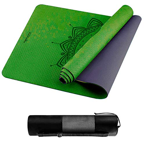 LA MENTE ES MARAVILLOSA - Esterilla de Yoga, Pilates u Otros Deportes - Esterilla Antideslizante TPE con Bolsa y Correa para Llevar al Hombro (Mandala Verde) LA MENTE ES MARAVILLOSA - Esterilla de Yoga, Pilates u Otros Deportes - Esterilla Antideslizante TPE con Bolsa y Correa para Llevar al Hombro (Mandala Verde)