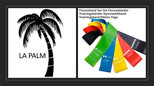 LA PALM - Lote de 5 bandas de fitness para yoga y pilates