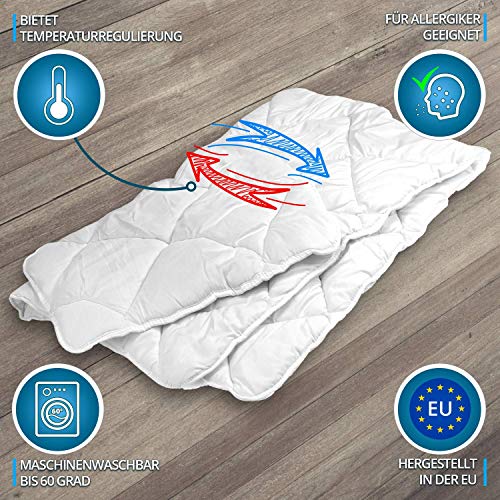 La ropa de cama de Aby completa el juego 135 X 200 CM para elegir la ropa de cama infantil de algodón de 2 piezas (Edredón y almohada (sin funda) JUEGO DE 2 PIEZAS) (Blanco, 100 x 135 cm)