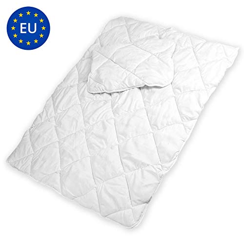 La ropa de cama de Aby completa el juego 135 X 200 CM para elegir la ropa de cama infantil de algodón de 2 piezas (Edredón y almohada (sin funda) JUEGO DE 2 PIEZAS) (Blanco, 100 x 135 cm)