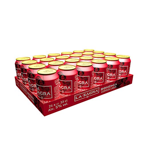 La Sagra Bohemia Cerveza Lager estilo Pilsener -pack 24 latas x 330 ml - Total: 7920 ml