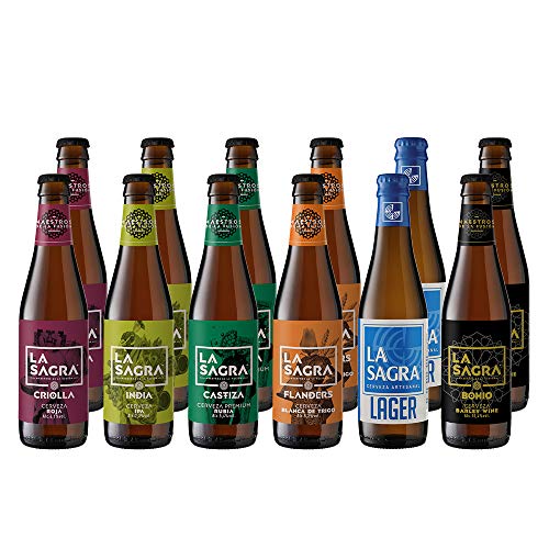 La Sagra Pack Degustación de Cerveza Artesanal 6 estilos - 12 botellas x 330 ml - Total: 3960 ml La Sagra Pack Degustación de Cerveza Artesanal 6 estilos - 12 botellas x 330 ml - Total: 3960 ml