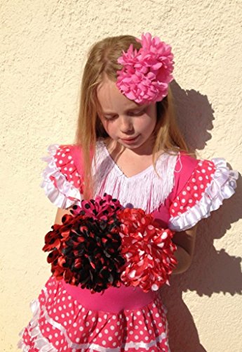 La Senorita Vestido Flamenco Español Traje de Flamenca Chica/niños Rosa Blanco