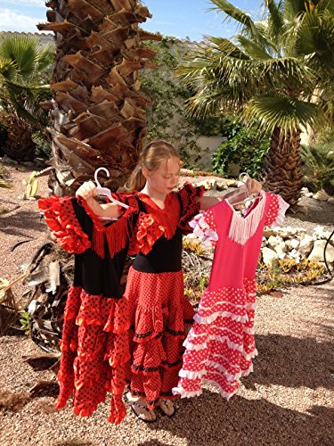 La Senorita Vestido Flamenco Sevillana Español Traje de Flamenca chica/niños rojo negro La Senorita Vestido Flamenco Sevillana Español Traje de Flamenca chica/niños rojo negro