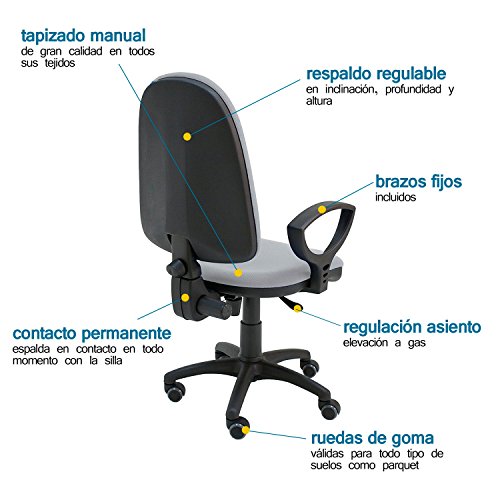 La Silla de Claudia - Silla Escritorio y Oficina Torino Color Turquesa. Silla Oficina ergonómica con reposabrazos. Asiento y Respaldo Regulables. Ruedas de Goma