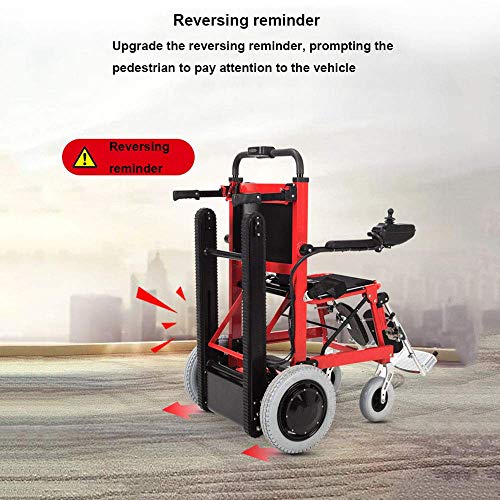 La silla de ruedas eléctrica plegable puede subir escaleras. Silla de ruedas portátil. Viaje ligero, para discapacitados y ancianos. Sube y baja la escalera completamente automática.,Rojo La silla de ruedas eléctrica plegable puede subir escaleras. Silla de ruedas portátil. Viaje ligero, para discapacitados y ancianos. Sube y baja la escalera completamente automática.,Rojo