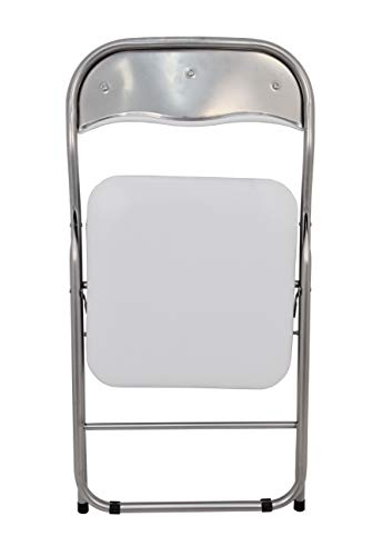 La Silla Española - Pack 4 Sillas plegables fabricadas en aluminio con asiento y respaldo acolchados en PVC, modelo Sevilla. Color blanco. Medidas 78x43,5x46 cm La Silla Española - Pack 4 Sillas plegables fabricadas en aluminio con asiento y respaldo acolchados en PVC, modelo Sevilla. Color blanco. Medidas 78x43,5x46 cm