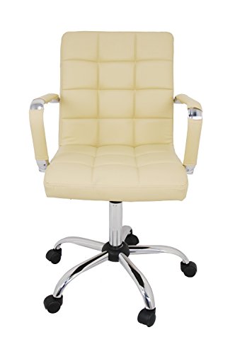 La Silla Española Tenerife Silla con Ruedas, Piel_sintética, Beige, 59x54x101 cm