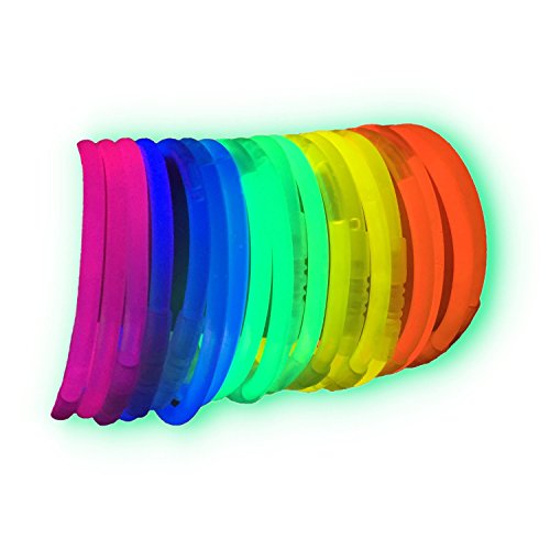 La Vida en Led 100 Pulseras Luminosas Glow Pack Multicolor Conectores extralargos