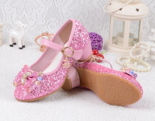La Vogue Zapatos Zapatilla con Lentejuela Para Niña Princesa Fiesta Rosa 28/Longitud Interior 18.5CM