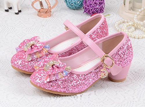 La Vogue Zapatos Zapatilla con Lentejuela Para Niña Princesa Fiesta Rosa 28/Longitud Interior 18.5CM