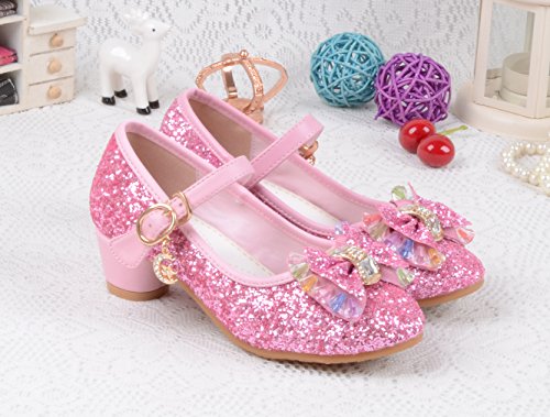 La Vogue Zapatos Zapatilla con Lentejuela Para Niña Princesa Fiesta Rosa 31/Longitud Interior 20CM