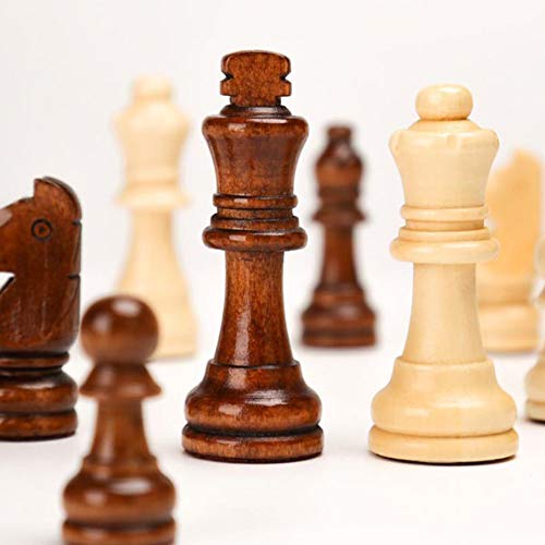 LAANCOO 44 * 44cm 3 en 1 de ajedrez Plegable de Madera de Color de ajedrez con el Tablero de ajedrez para Principiantes Grande Niños Adultos