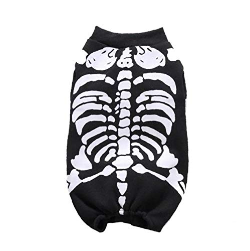 LAANCOO Traje del Perro casero Esqueleto de Halloween, tamaño Cuatro LAANCOO Traje del Perro casero Esqueleto de Halloween, tamaño Cuatro