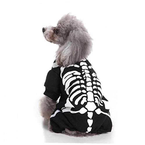 LAANCOO Traje del Perro casero Esqueleto de Halloween, tamaño Cuatro