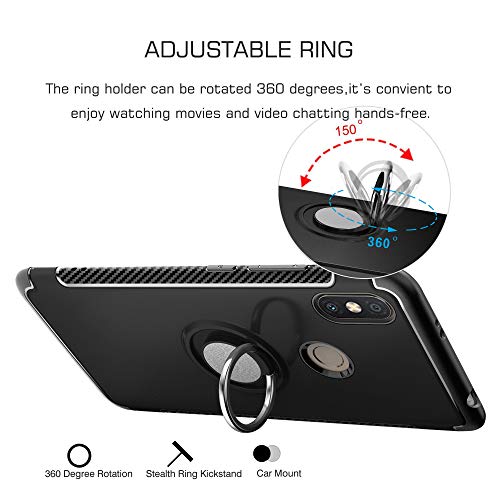 Labanema Xiaomi Redmi S2 Funda, 360 Rotating Ring Grip Stand Holder Capa TPU + PC Shockproof Anti-rasguños teléfono Caso protección Cáscara Cover para Xiaomi Redmi S2 (Redmi Y2) - Negro Labanema Xiaomi Redmi S2 Funda, 360 Rotating Ring Grip Stand Holder Capa TPU + PC Shockproof Anti-rasguños teléfono Caso protección Cáscara Cover para Xiaomi Redmi S2 (Redmi Y2) - Negro