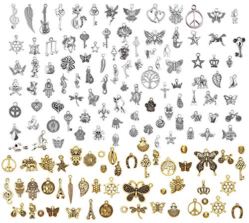 LABOTA 150 piezas Colgantes tibetanos del encanto de plata retro al por mayor mezclados para de la joyería de bricolaje, llaveros, pulseras, collares, pendientes LABOTA 150 piezas Colgantes tibetanos del encanto de plata retro al por mayor mezclados para de la joyería de bricolaje, llaveros, pulseras, collares, pendientes