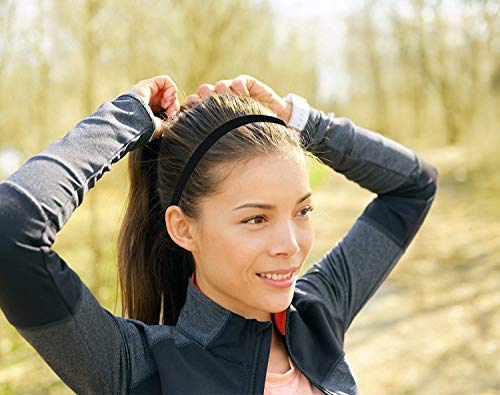 LABOTA 6 Piezas de Diadema Deportiva Bandas de Cabeza Elásticas Delgadas Diadema Antideslizante para Mujeres y Hombres, Negro y Blanco