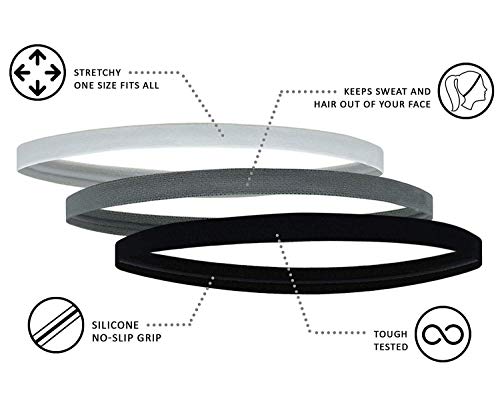 LABOTA 6 Piezas de Diadema Deportiva Bandas de Cabeza Elásticas Delgadas Diadema Antideslizante para Mujeres y Hombres, Negro y Blanco LABOTA 6 Piezas de Diadema Deportiva Bandas de Cabeza Elásticas Delgadas Diadema Antideslizante para Mujeres y Hombres, Negro y Blanco