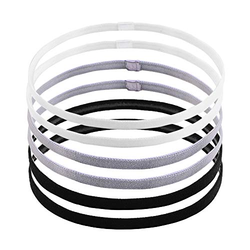 LABOTA 6 Piezas de Diadema Deportiva Bandas de Cabeza Elásticas Delgadas Diadema Antideslizante para Mujeres y Hombres, Negro y Blanco LABOTA 6 Piezas de Diadema Deportiva Bandas de Cabeza Elásticas Delgadas Diadema Antideslizante para Mujeres y Hombres, Negro y Blanco