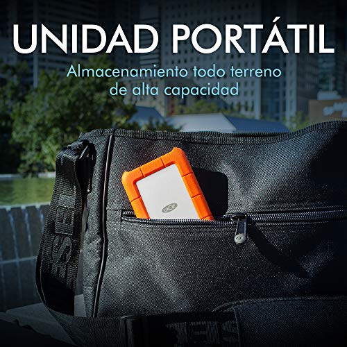 LaCie 1 TB Rugged Mini USB 3.0, 2.5 Pulgadas, Disco Duro Externo portátil para PC et Mac, Resistente a Golpes y caídas, Con servicios Rescue (LAC301558)