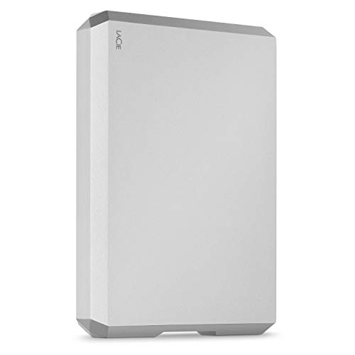 LaCie Mobile Drive, 2 TB, Disco Duro Externo HDD Portátil, Moon Silver, USB-C, USB 3.0, con Servicios Rescue (STHG2000400)