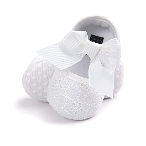 Lacofia Zapatos de Bautizo con Suela Suave Antideslizante Princesa Arco de bebé niñas Blanco 0-3 Meses Lacofia Zapatos de Bautizo con Suela Suave Antideslizante Princesa Arco de bebé niñas Blanco 0-3 Meses