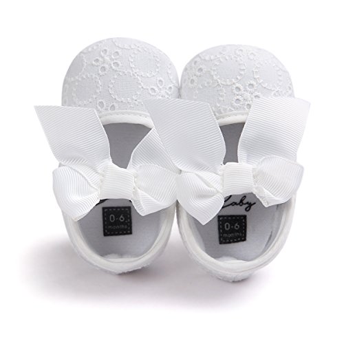 Lacofia Zapatos de Bautizo con Suela Suave Antideslizante Princesa Arco de bebé niñas Blanco 0-3 Meses Lacofia Zapatos de Bautizo con Suela Suave Antideslizante Princesa Arco de bebé niñas Blanco 0-3 Meses