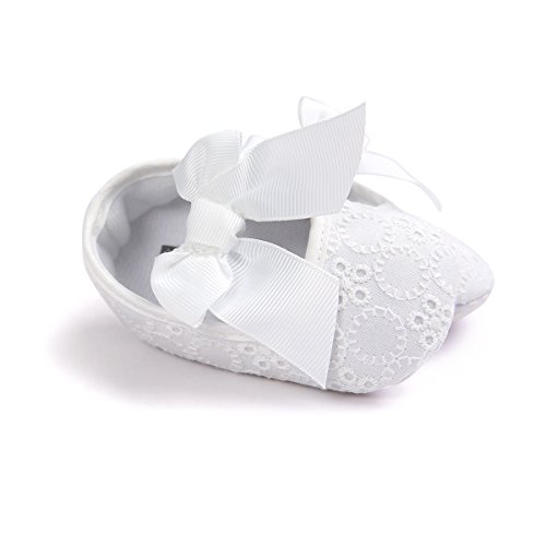 Lacofia Zapatos de Bautizo con Suela Suave Antideslizante Princesa Arco de bebé niñas Blanco 0-3 Meses Lacofia Zapatos de Bautizo con Suela Suave Antideslizante Princesa Arco de bebé niñas Blanco 0-3 Meses