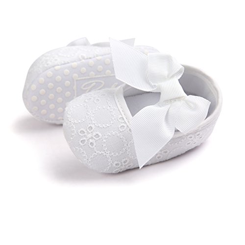 Lacofia Zapatos de Bautizo con Suela Suave Antideslizante Princesa Arco de bebé niñas Blanco 0-3 Meses Lacofia Zapatos de Bautizo con Suela Suave Antideslizante Princesa Arco de bebé niñas Blanco 0-3 Meses