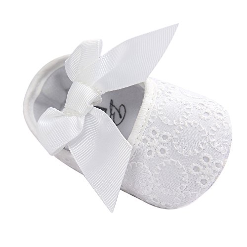 Lacofia Zapatos de Bautizo con Suela Suave Antideslizante Princesa Arco de bebé niñas Blanco 0-3 Meses Lacofia Zapatos de Bautizo con Suela Suave Antideslizante Princesa Arco de bebé niñas Blanco 0-3 Meses