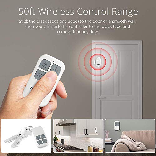 LACORAMO 130db Sensor de alarma para puertas y ventanas con 2 controles remotos, 2 baterías, campana de apertura de contacto magnético inalámbrico para niños, hogar, refrigerador, tienda (1 paquetes) LACORAMO 130db Sensor de alarma para puertas y ventanas con 2 controles remotos, 2 baterías, campana de apertura de contacto magnético inalámbrico para niños, hogar, refrigerador, tienda (1 paquetes)
