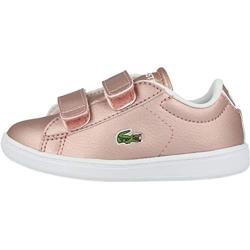 Lacoste Carnaby EVO Strap 319 2 Su, Zapatillas Unisex Niños, Rosa (Pink/White F50), 21 EU