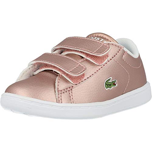 Lacoste Carnaby EVO Strap 319 2 Su, Zapatillas Unisex Niños, Rosa (Pink/White F50), 21 EU